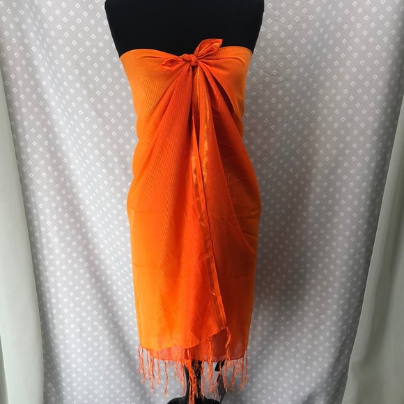 Lady Juliet Accessories - Lady Juliet Multipurpose Scarf Orange/Gold Stripes